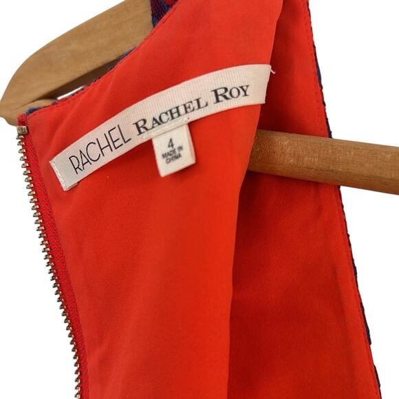 Rachel Rachel Roy Red Blue Fit & Flare Dress Size 4 - Picture 3 of 6